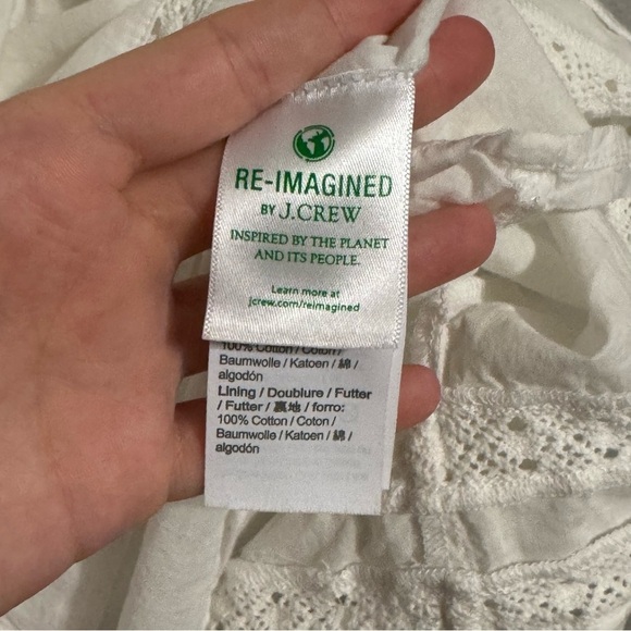 Women's J. Crew White 100% Cotton Long Sleeve Dress - Picture 5 of 10